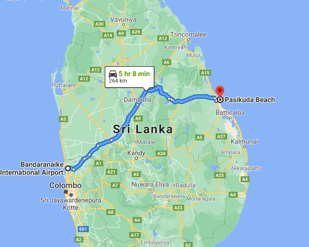 Pasikuda-Beach-Sri-Lanka-Map-Google-Location-and-destance-from-colombo-airport.